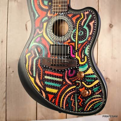 Fender Acoustasonic Standard Jazzmaster Custom Art Guitar "SURF CITY TOO "2025 image 8