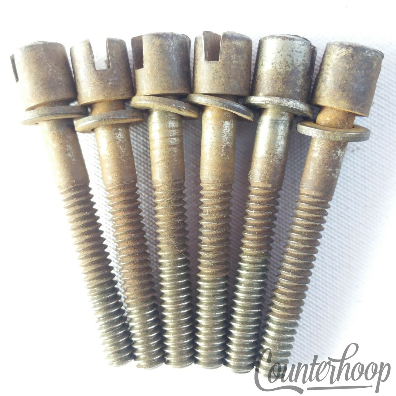 Leedy 6x 1.5"10-24 Thin Slotted Circle-Head T-Rods Tom/Snare Drum Nickel Tension — main photograph