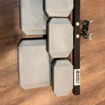 Latin Percussion LP1210 Granite Block 5pc Set with Mount 2010s - Grey image 2
