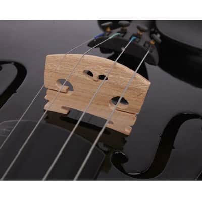 Student Band 4/4 Acoustic Orchestral Violin Fiddle Black With Case Bow Rosin - Black image 3