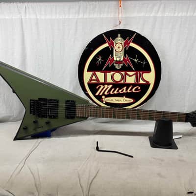 Jackson X Series RRX24 rrx 24 Randy Rhoads Flying V Guitar with Reverse Inlays + Reverse Headstock 2022 - Matte Army Drab with Black Bevels image 1