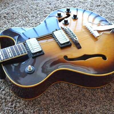 Vintage 1976 Aria Pro II EA 650 SB Guitar Sunburst ES-175 Jazz Guitar 16" Body image 4
