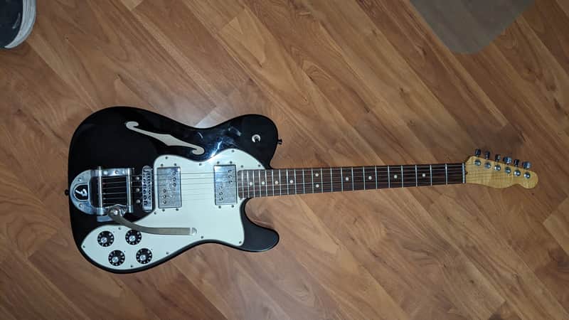 Fender Telecaster Deluxe Thin-line , Custom style with 2-Humbuckers, 2008 - Black, USA Fender logo Bigsby B-5, Schaller Roller Bridge, WARMOUTH RADIUS Neck, Sperzel staggered locking tuners, ships in Hard Shell case! image 1