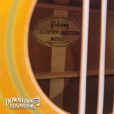 1966 Gibson Country Western Dreadnought Acoustic Guitar with Hard Case - Natural, 4lbs 7oz image 6