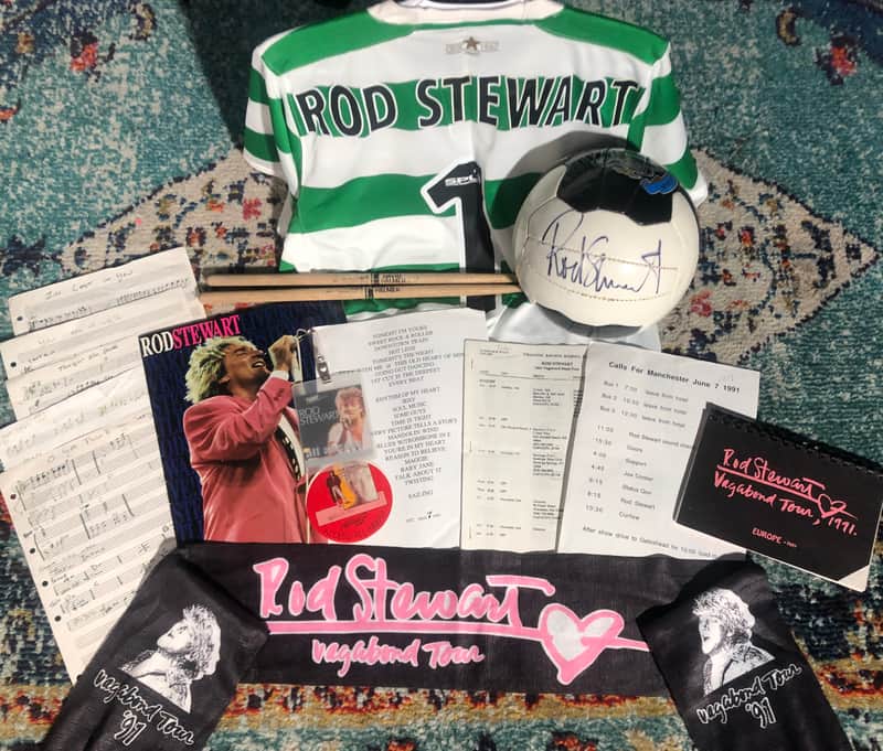 Rod Stewart Tour Artifacts and Signed Soccer Ball. image 1