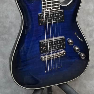 Schecter Blackjack C-7 7 String Electric Guitar Dark Blueburst Finish with Pro Setup image 1