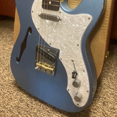 Nash T-69TL Thinline Tele Ice Blue Light Aging Lollar Pickups with Case image 3