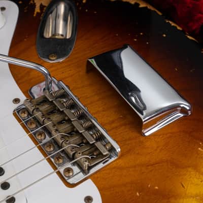 Fender Custom Shop Limited Edition '54 Super Heavy Relic Stratocaster Electric Guitar, Maple Fingerboard, Wide Fade 2-Color Sunburst image 10