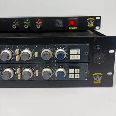 Vintage Neve 1081 4 band mic pre / eq pair. not reissue  in mercenary audio rack with psu…. fully serviced plug and play image 3