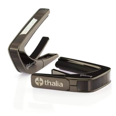 Thalia Guitar Capo - Gibson Officially Licensed (With Gibson Specific Fret Pad Models) Rosewood w Trapezoid , Black Chrome image 1