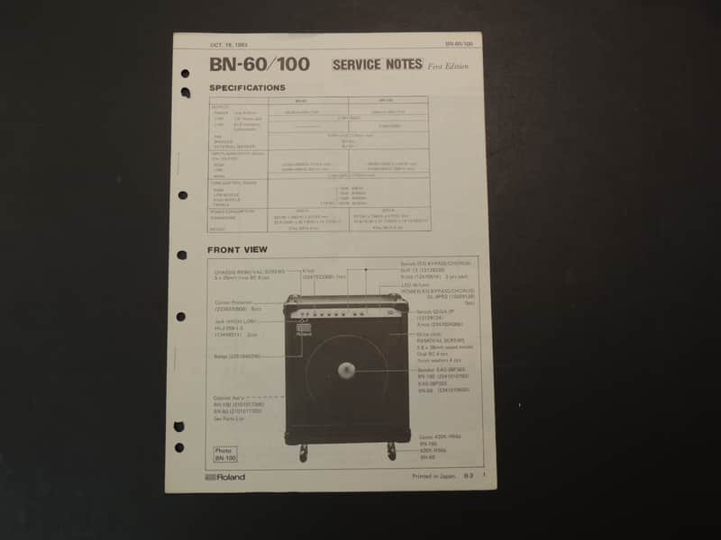 Roland BN-60/100 Service Notes [Three Wave Music] image 1