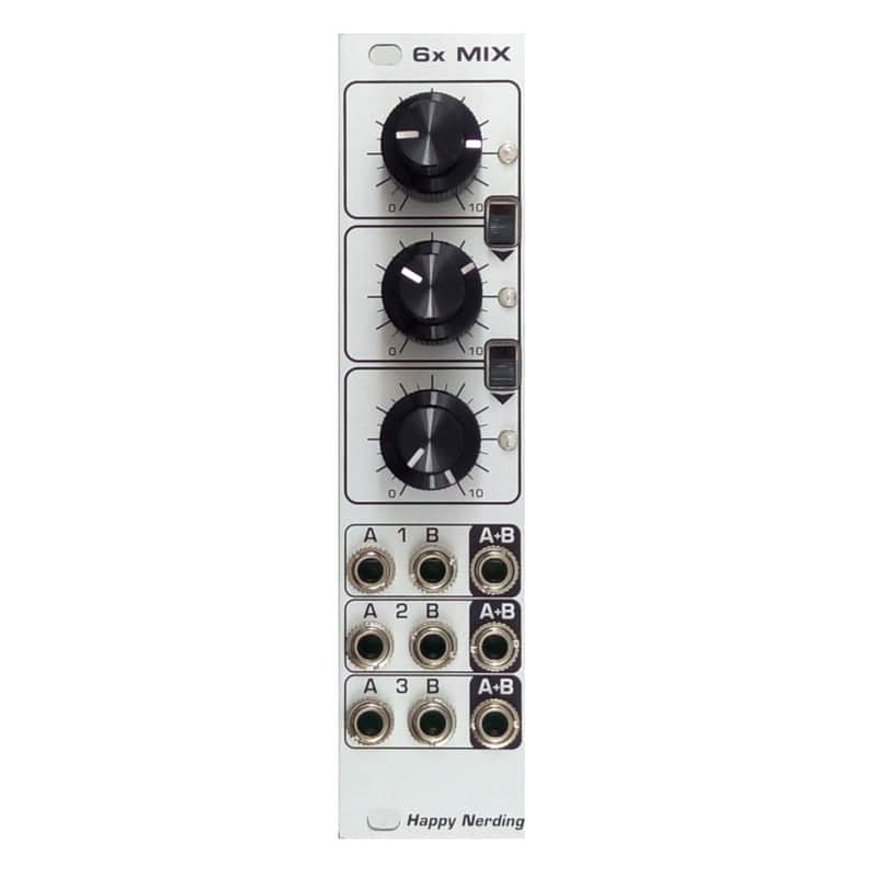 Happy Nerding 6xMIX Eurorack Audio Mixer Module (Silver) image 1