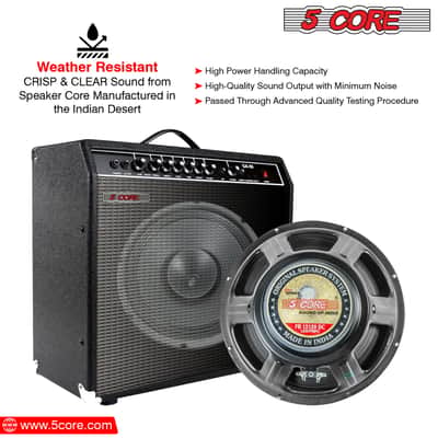 5 Core 12" Inch 75 Watt Replacement Guitar Amplifier Speaker 8 Ohm Black FR-12120DC GTR image 4