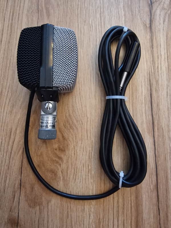 AKG D12 Cardioid Dynamic Microphone 1950s - 1960s - Silver / Black image 1