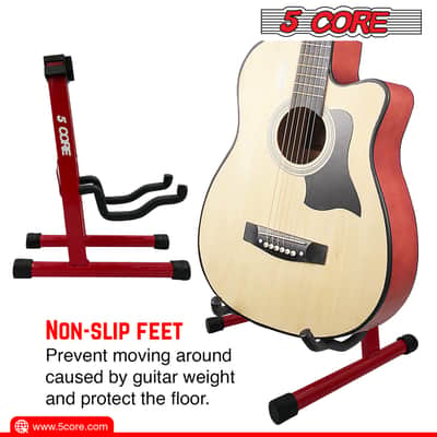 5 Core Guitar Stand A Frame w Soft Foam Arm Non Slip Rubber for Acoustic Electric Bass Ukulele image 4