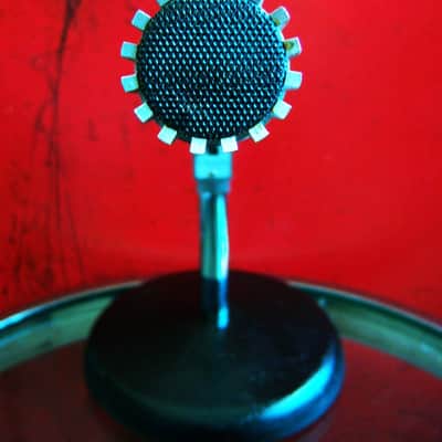 Vintage 1960's Lafayette 99-45460 dynamic Satin Chrome microphone w desk stand Lafayette Olson Midland # 1 image 5