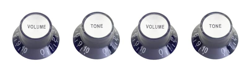 Stagg SP-KNLP-BK Volume (x 2) and Tone (x 2) Knobs for P Type Electric Guitar, Black image 1
