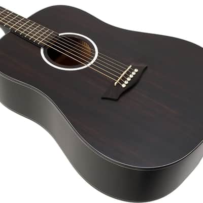Washburn 6 String Acoustic Guitar, Right, Striped Ebony (DFED) image 4