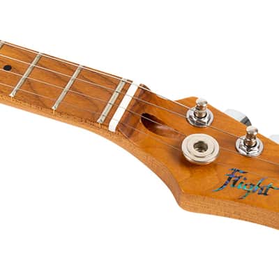 Flight Pathfinder Solid Body Transparent Black Electric Tenor Ukulele New - Transparent Black, Solid Body image 6