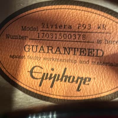 Epiphone   Riviera P 93 Wine Red image 8