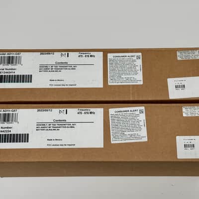 2x Shure AD1-G57 Axient Digital Wireless Bodypack Transmitters with TA4 Connector (G57: 470 to 616 MHz) image 12