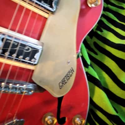 Gretsch Relic Upgraded with "Super" Hilo Tron Pickups, Vintage Amber Knobs, Great Hardshell Case GS5420T 50's Style - Fiesta Red Aged Top image 5