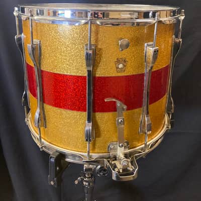 Ludwig - 12x15" Super Sensitive Parade Snare Drum 1964 -  Gold/Red Sparkle No. 1272