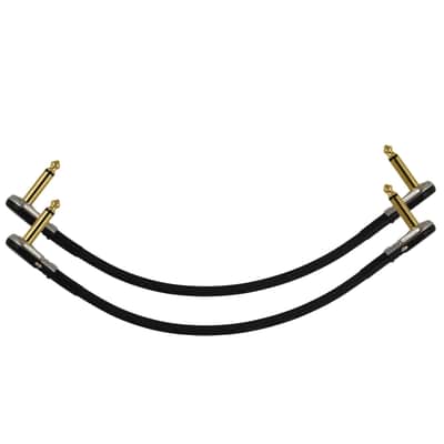 2-Pack 2 Ft Castline Gold Mogami 2524 Guitar Pedal Board Patch Cable TS Low Profile Pancake Connector image 1