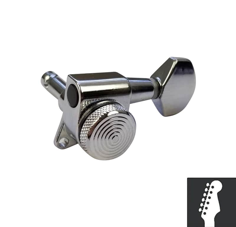 Jin Ho Locking Guitar Tuners Chrome 6 In-line Machine Heads Tuning Pegs 19:1 image 1