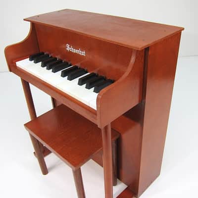 1960s Schoenhut Children's Toy Upright Piano Two Octave Near Mint Birch Cabinet & Matching Bench! image 13