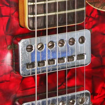 1964 Hofner Galaxy 176 Electric Guitar - Super Rare Red & Gold Vinyl Body with 3 Staple Pickups! image 7