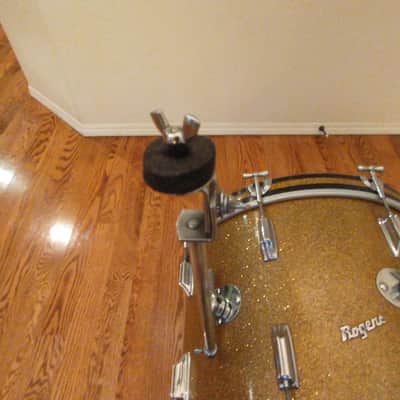 Rogers Vintage Holiday Gold Sparkle 14 X 20 Bass Drum, Early 1960s, Cleveland Tag! image 10