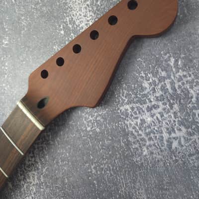 S Style Dark Flame Roasted Maple Neck, Stainless Steel, S Type Electric Guitar Neck, 22 Medium Jumbo Jescar Frets, Guitar Part And Replacement Vintage image 6