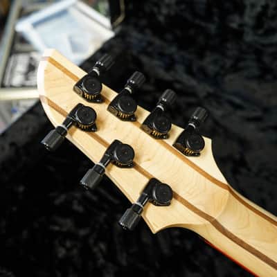 Schecter USA CUSTOM SHOP Keith Merrow KM-7 Hybrid – Vintage Sunburst 7-String w/ Black Tolex Merrow Case (2024) image 12
