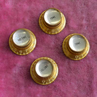 Vintage 1960s Gibson Gold Reflector Knob Set ES-335 SG Standard Custom Les Paul image 2