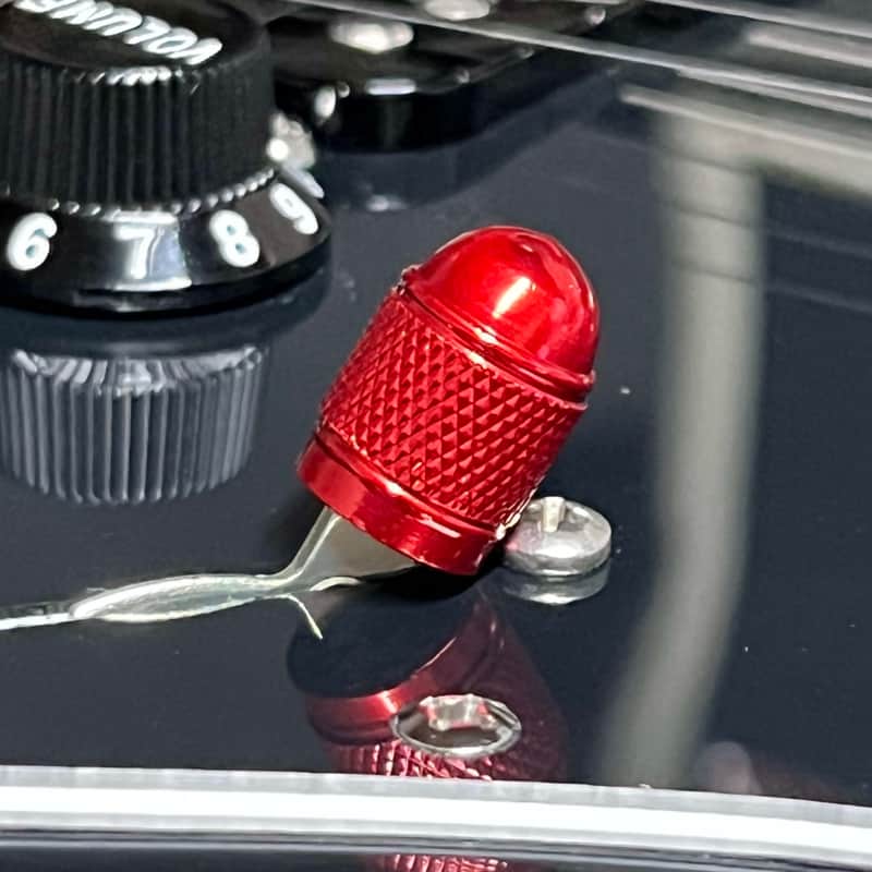 Kinnatone Stubby RED Aluminum 3 or 5 way Blade style Switch Tip. For Strat or Tele image 1
