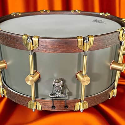 A&F Drum Co. Maple Club 6.5x14" Snare w/ Walnut Hoops (2025) - Kimball Green image 5