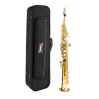 Wisemann DSS-500 Brass lacquered Soprano Saxophone, with mouthpiece and case image 1