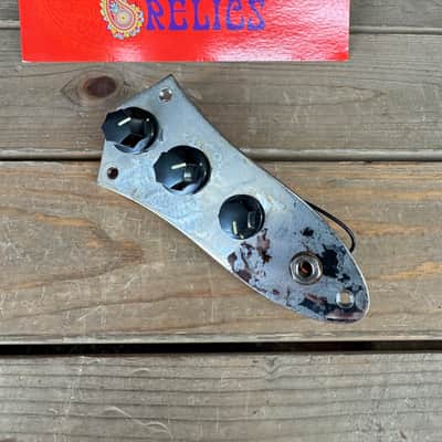 Real Life Relics Economy Aged Nickel Vintage Jazz J Bass® Control Plate Black Knobs Pre-wired Harness    [CA5]] image 2