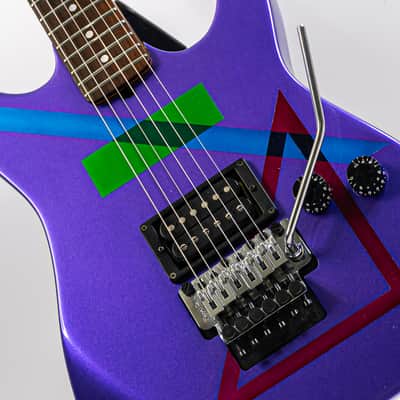Metallic Purple Partscaster Super Strat Geometric Shapes w/ Kramer Neck, Dean Body, Hamer USA Pickup, Floyd Rose image 3