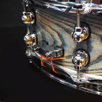 Pearl USED ​​MCCA1450S/C #1011 Music City Custom -USA Solid Ash Shell Snare Drums 14×5 [Hand-rubbed Lightning Blue Finish] image 7