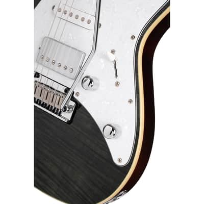 Cort G280 Select Flame Top Electric Guitar Trans Black image 6