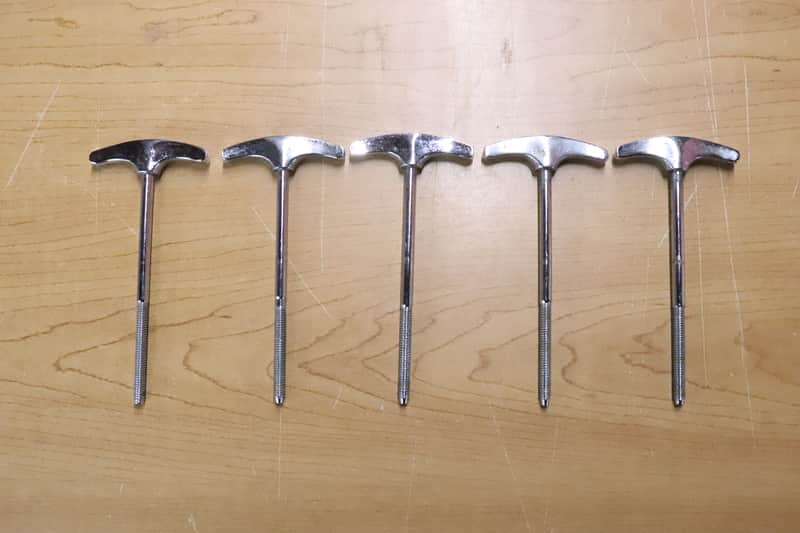Ludwig USA 4 1/8" Chrome T Rods 5pk Vintage 1960's -70's image 1