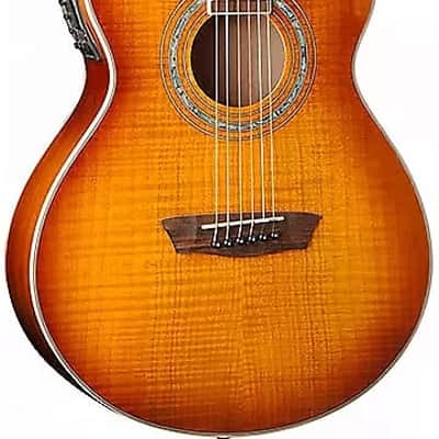 Washburn EA15ITB Mini Jumbo Cutaway Flame Maple Top Mahogany Neck 6-String Acoustic-Electric Guitar image 1