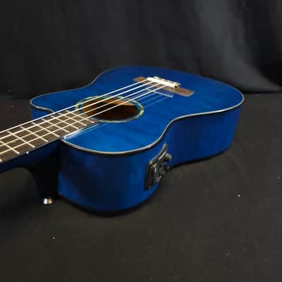 New Lanikai Acoustic Electric Baritone Ukulele QM-BLCEB w/Case image 8