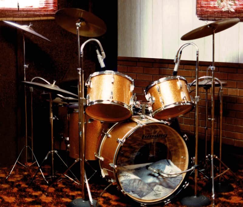 1970 LUDWIG Gold Sparkle Drum Set - Complete Set in Excellent Condition image 1