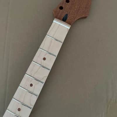 Mahogany Wood Guitar Strat Style Neck, Maple Fingerboard 22 Frets image 1