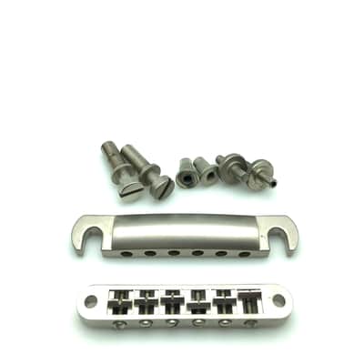 Brushed Satin Advanced Plating API Gibson Nashville Tune-O-Matic Bridge/Stop Bar/Studs/Insert - 2010’s - Satin Nickel image 1
