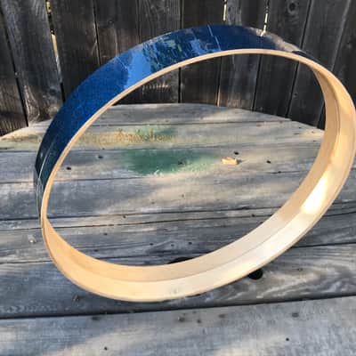SPL 22” Bass Drum Hoops Birch Blue Glitter image 5