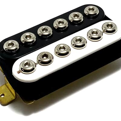 Dragonfire Zebra Crusader Bridge Position Dedicated Humbucker, White Black Zebra Style "B" with Chrome Hex Poles image 2